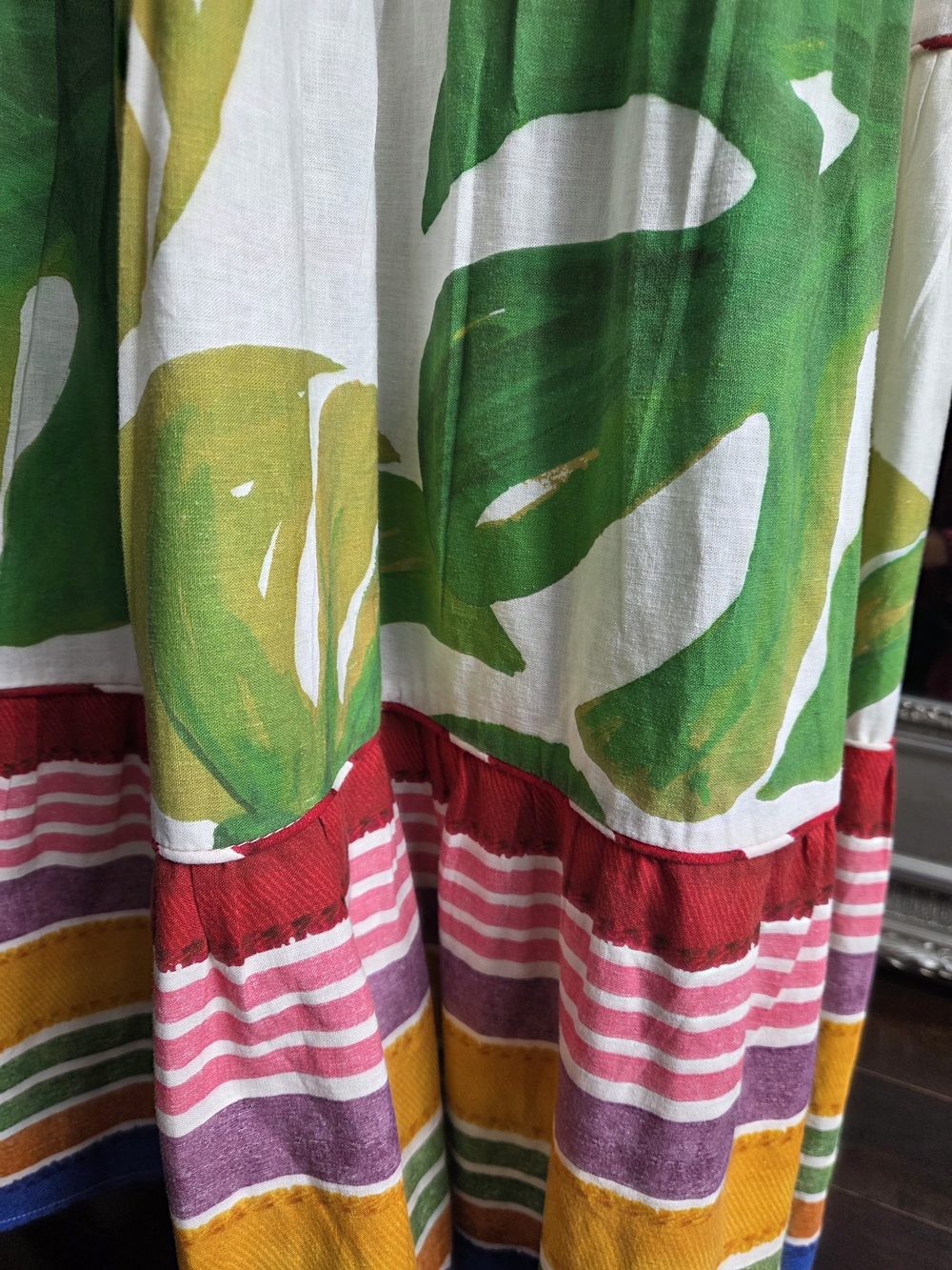 FARM Rio White Multicolor Tiered Maxi Dress W Embriodery S - Picture 5 of 11